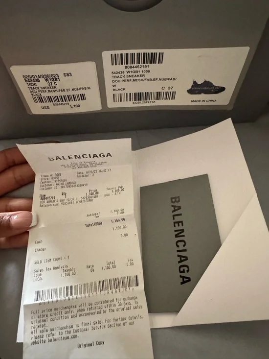 Balenciaga Black Track Sneakers with White-Trim Laces - Picture 3 of 5